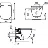 Комплект IDEAL STANDARD TESI подвесной унитаз+инсталляция+кнопка P386801